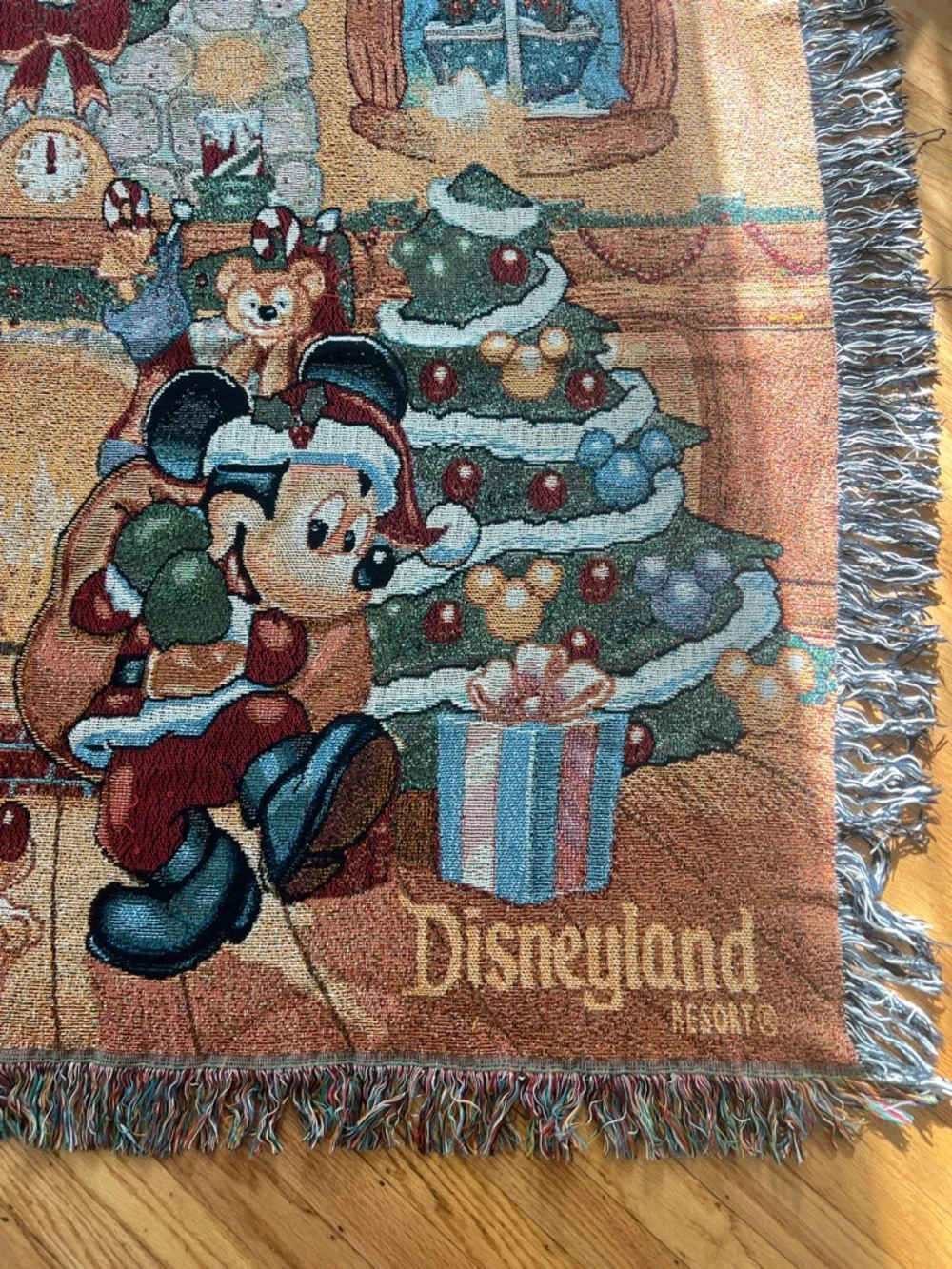 Disneyland Resorts Christmas Tapestry Woven Throw Blanket